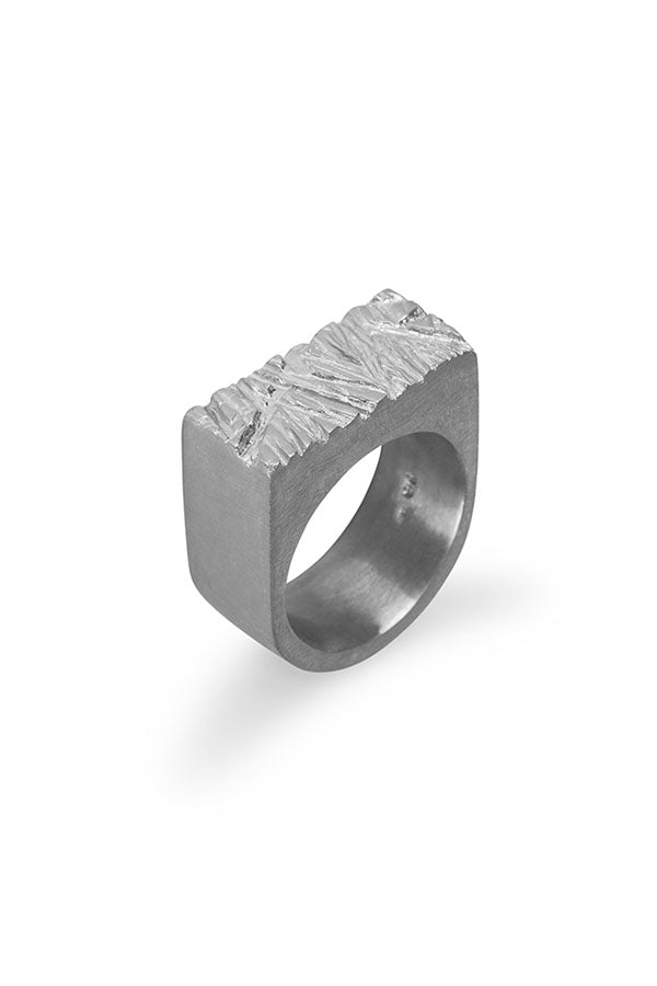 Edge Only Rugged Ring in recycled sterling silver