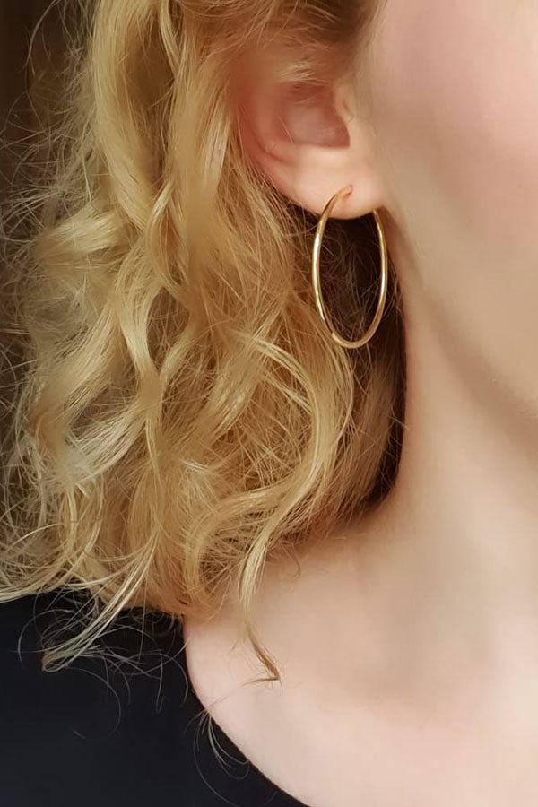 Edge Only Hoops 40mm Sleeper in gold vermeil