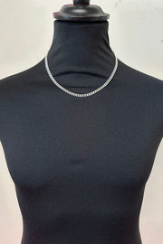 Edge Only 5.75mm curb chain in recycled sterling silver  on male mannequin