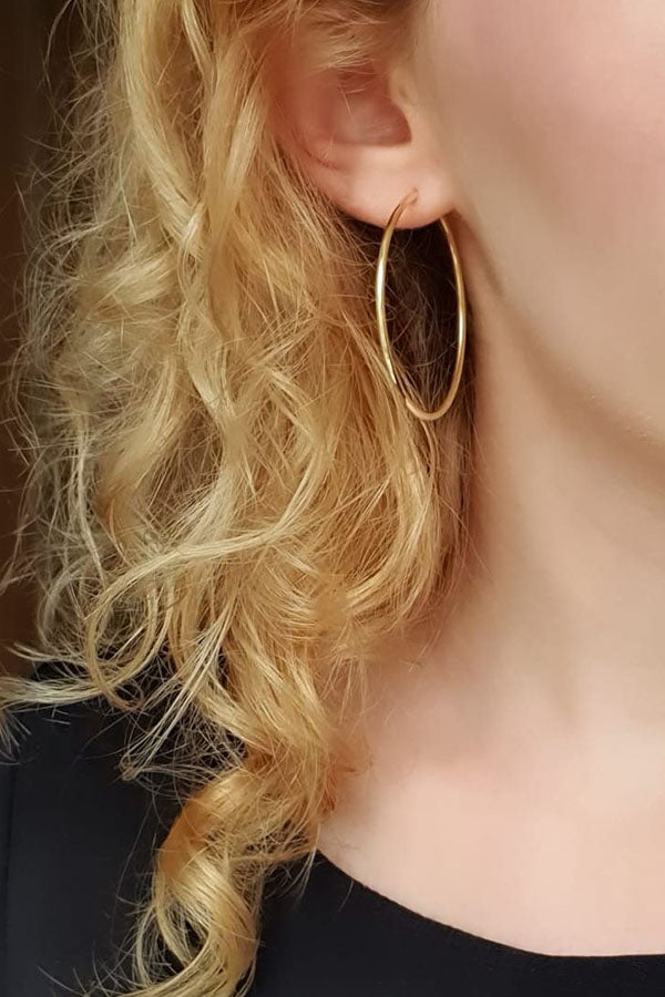 Edge Only Hoops 50mm Sleeper in 18ct gold vermeil