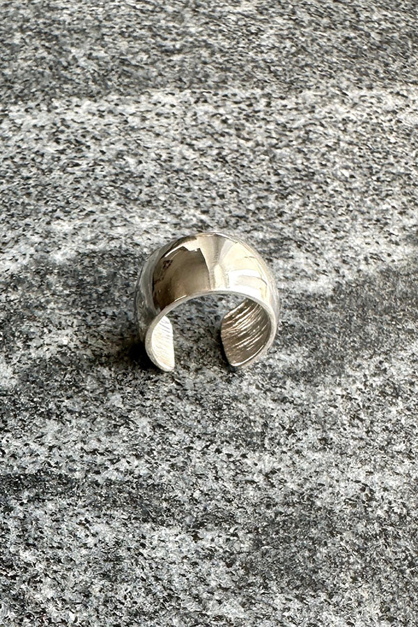 Edge Only Domed Ear Cuff in sterling silver