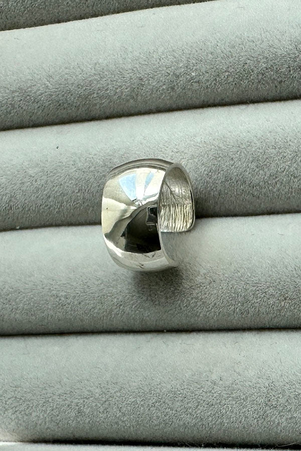 Edge Only Domed Ear Cuff in sterling silver