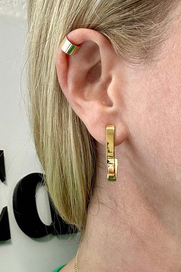 Edge Only V Fold Earring 18ct gold vermeil and 6mm Ear Cuff