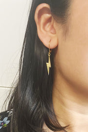 Edge Only Pointed Lightning Bolt Drop Earrings in 18ct gold vermeil