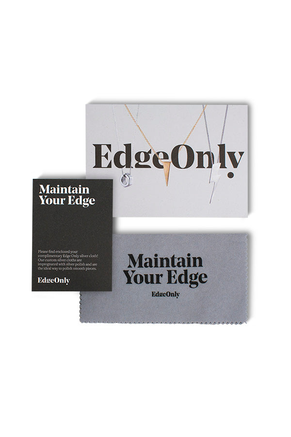Edge Only Maintain Your Edge! Silver Polishing Cloth and care card