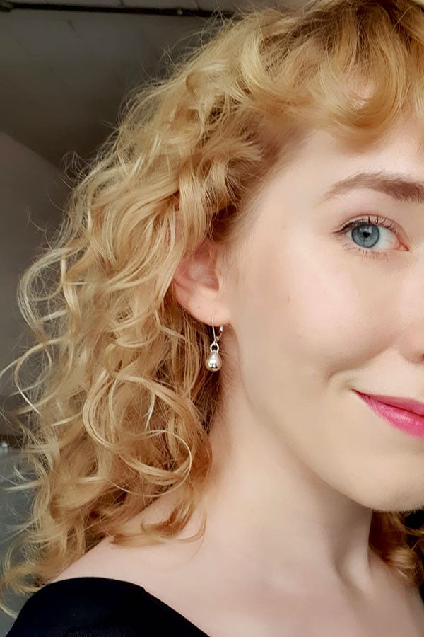 Edge Only Teardrop Earrings Large in sterling silver