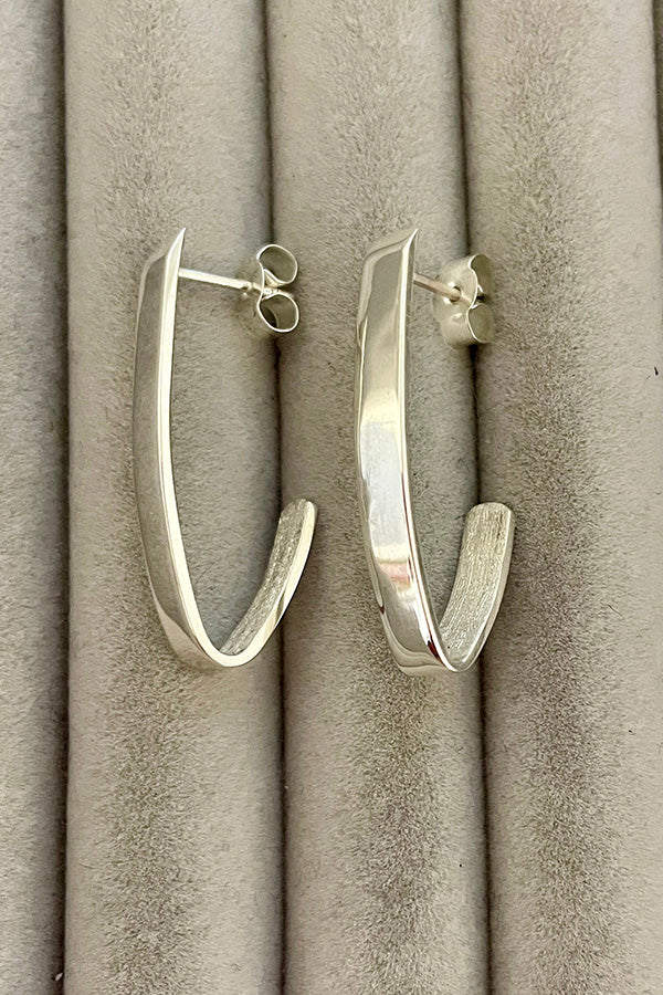 Edge Only V Fold Earrings recycled sterling silver
