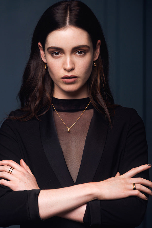 Edge Only Teardrop Pendant and Teardrop Earrings  in 14 Carat Gold