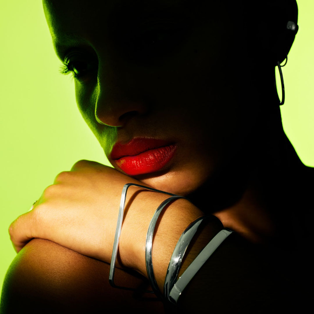 EDGE ONLY Bangles, Hoops 30mm Square Wire and Domed Ear Cuff in sterling silver