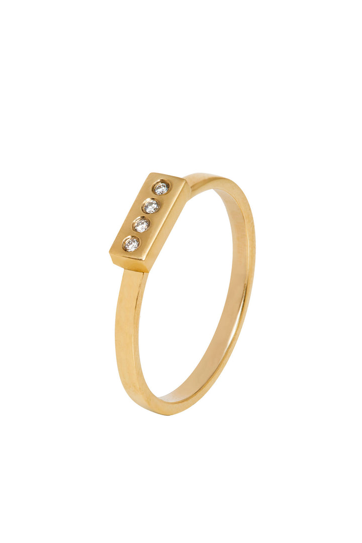 Edge Only Diamond Bar Ring solid 9ct gold