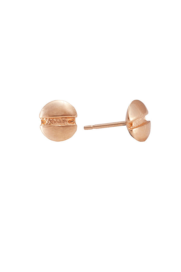 Edge Only Round-head Screw Earrings in solid 18 carat gold