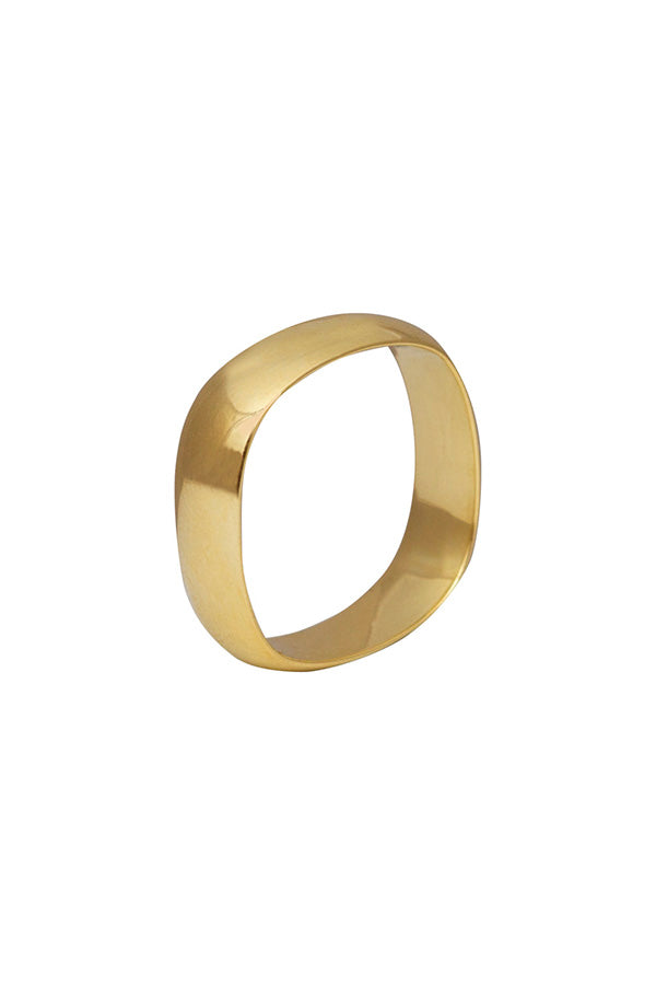 Edge Only Squared Off Ring in 14 carat gold