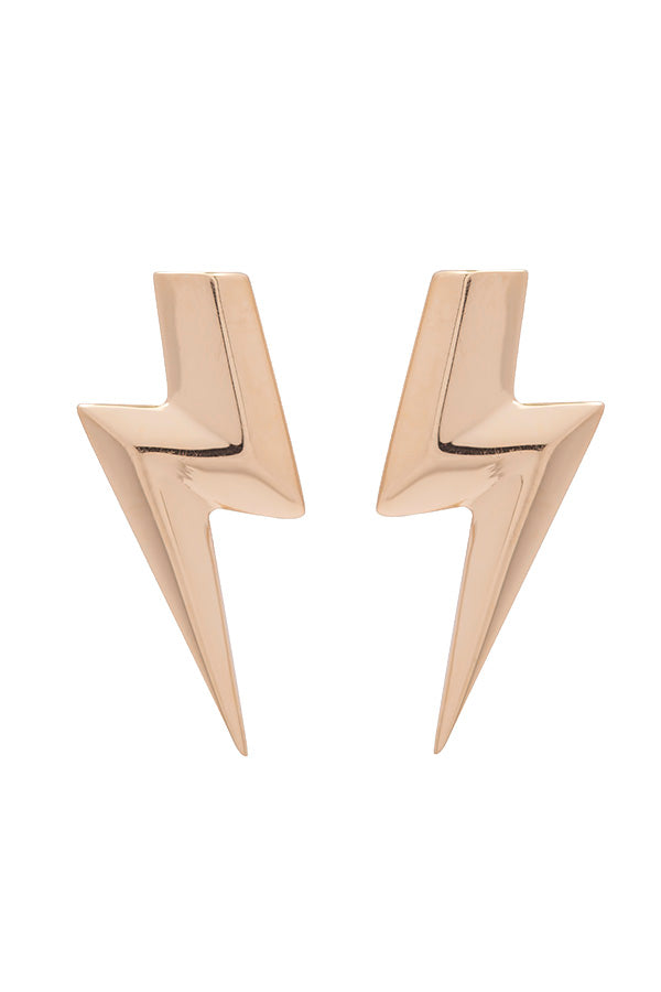 Edge Only 3D Flat Top Lightning Bolt Earrings in 18ct gold vermeil