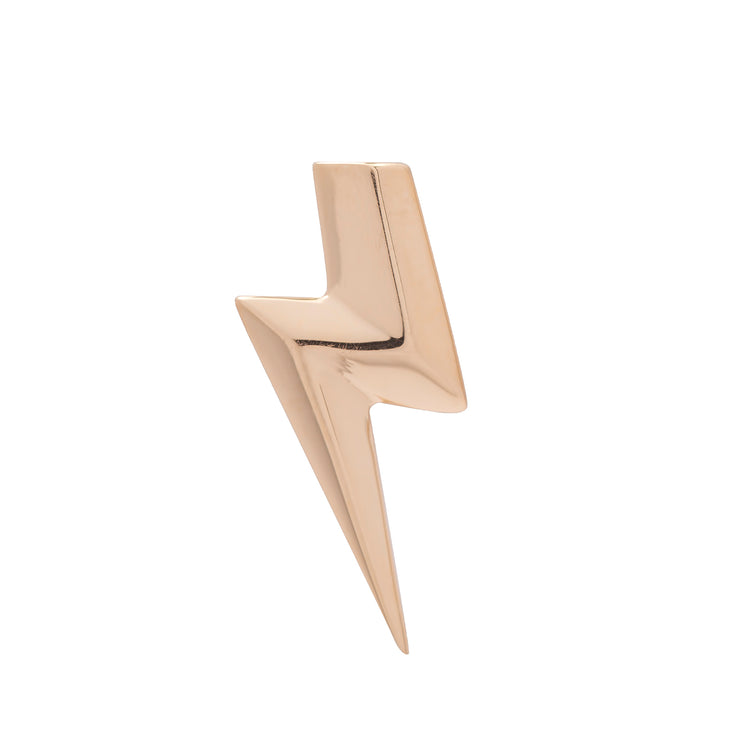 Edge_Only - 14ct gold 3D Flat Top Lightning Bolt Pin Left