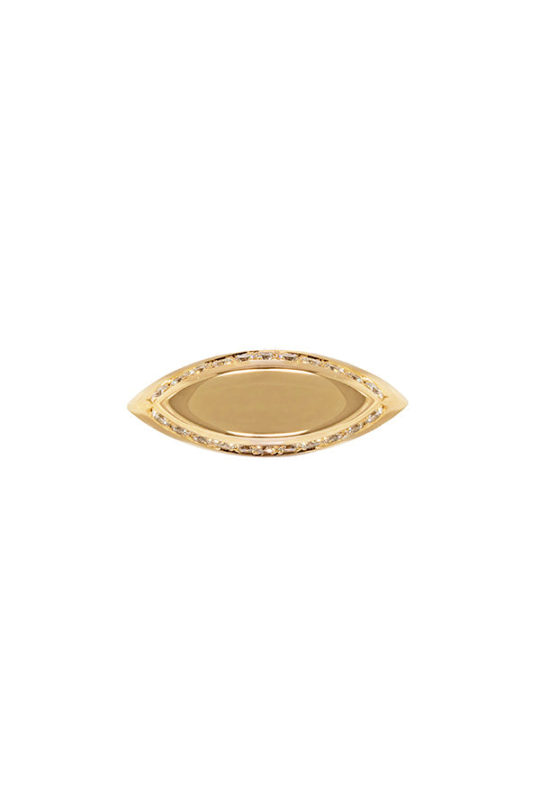 Edge Only 14 carat gold Diamond Marquise Ring. arial view