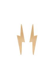 Edge Only Pointed Lightning Bolt Earrings in 14 carat Gold matte satin finish