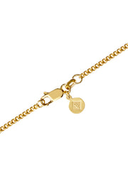 Edge Only 2mm curb chain clasp and tag in 18ct gold vermeil