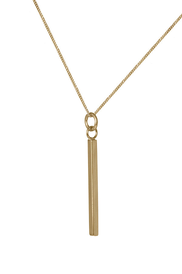 Edge Only 9ct gold Bar Pendant recycled gold