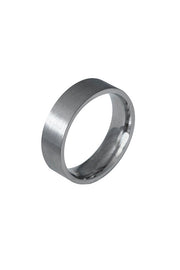 Edge Only Flat Matt Comfort Fit 6mm Band in 9ct White Gold