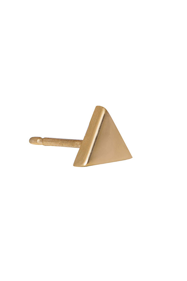 Edge Only single Triangle earring in 9 carat gold