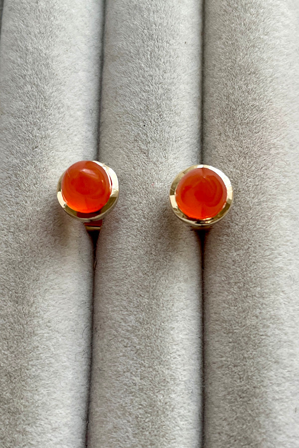 Edge Only 9ct gold Carnelian Bullet Earrings