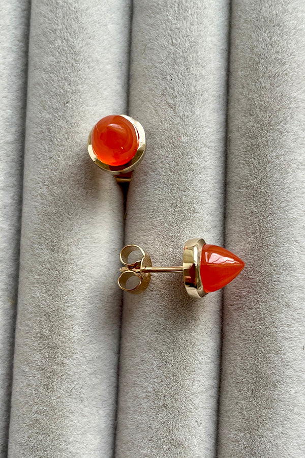 Edge Only 9ct gold Carnelian Bullet Earrings