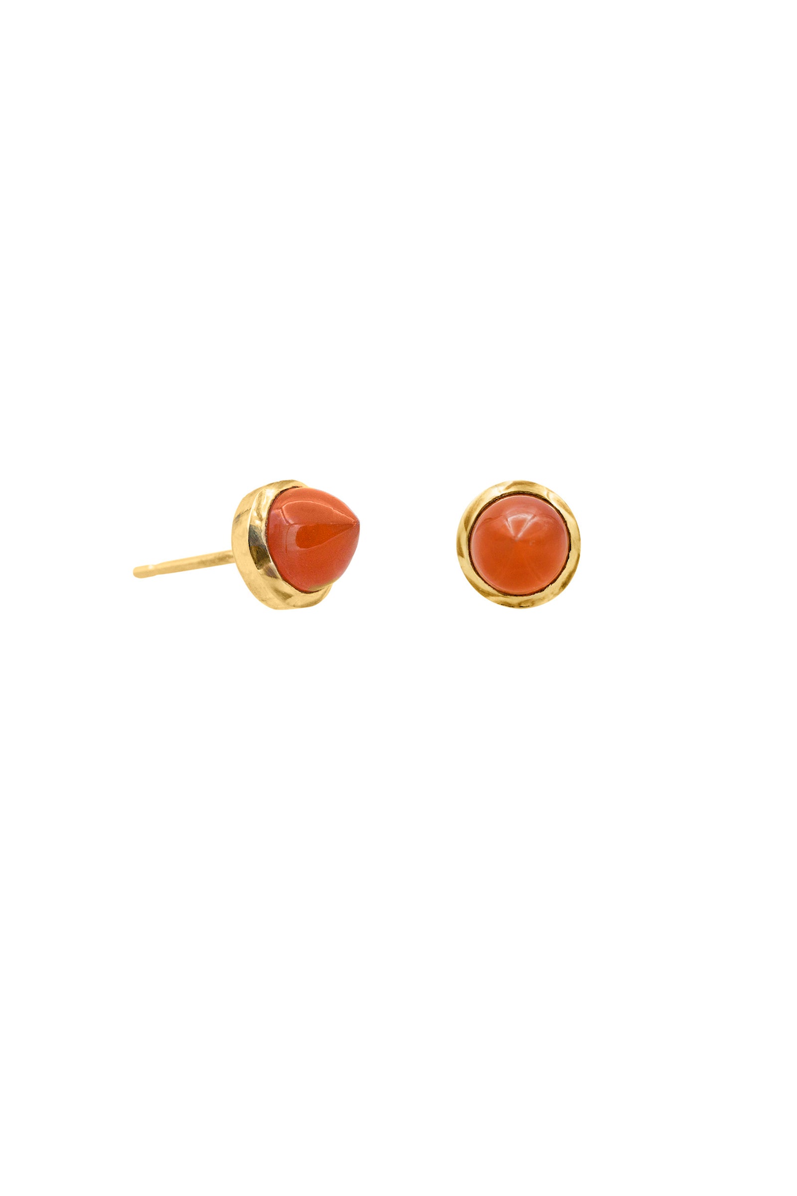Edge Only 9ct gold Carnelian Bullet Earrings