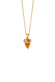Edge Only Diamond Carnelian Bullet Pendant in 9 carat recycled gold