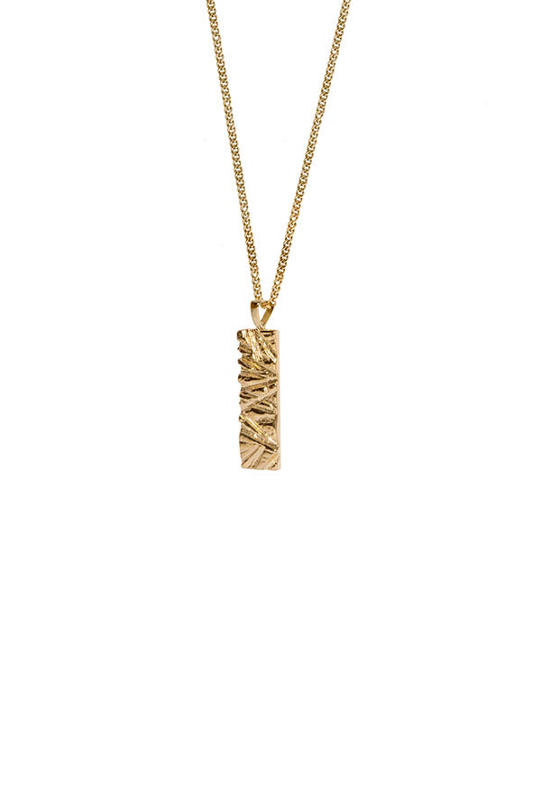 Edge Only Rugged Tag Pendant in 9 carat recycled gold