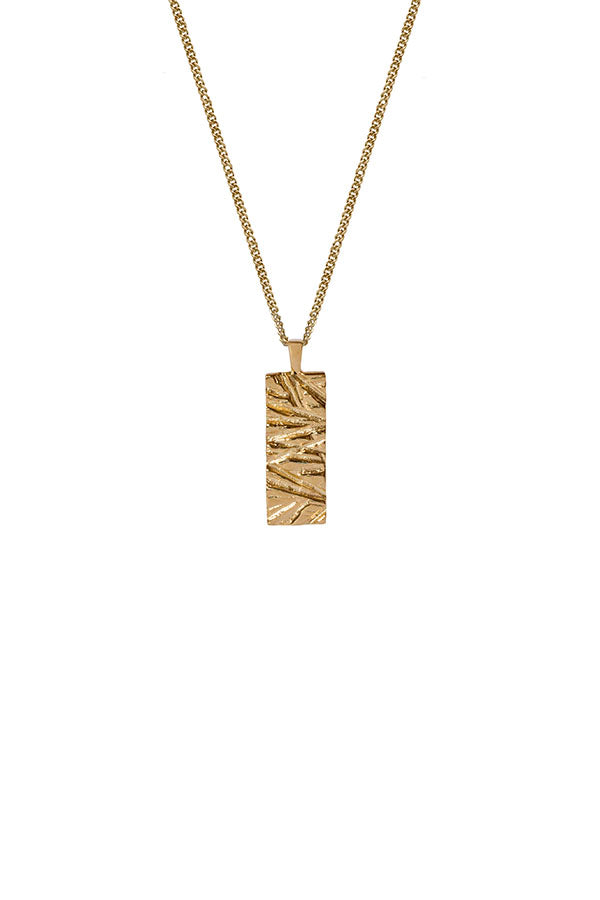 Edge Only Rugged Tag Pendant in 9 carat recycled gold