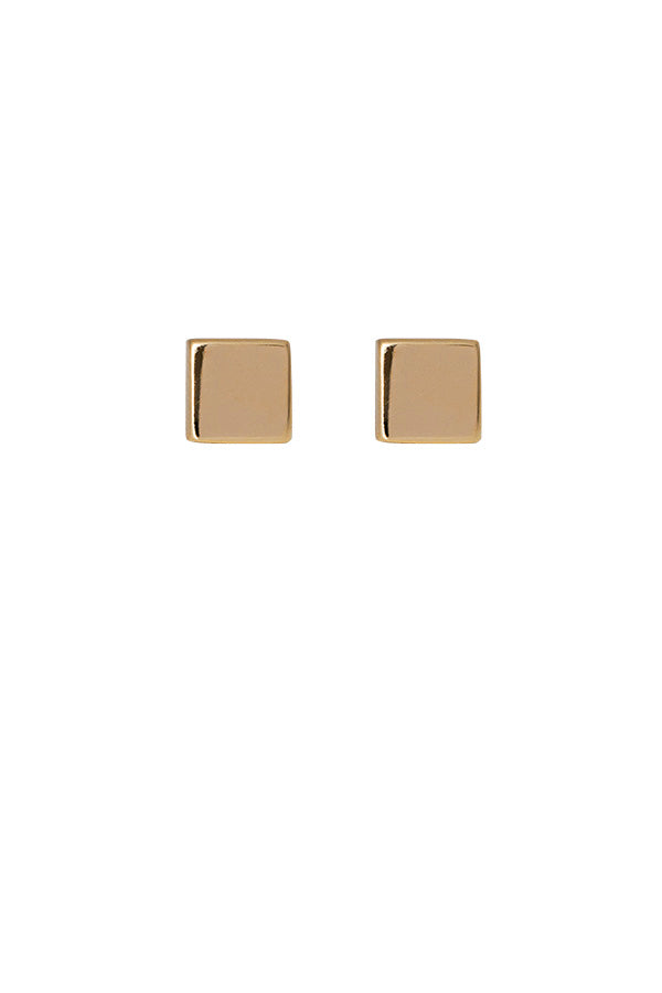 Edge Only Square earrings in 9 carat gold