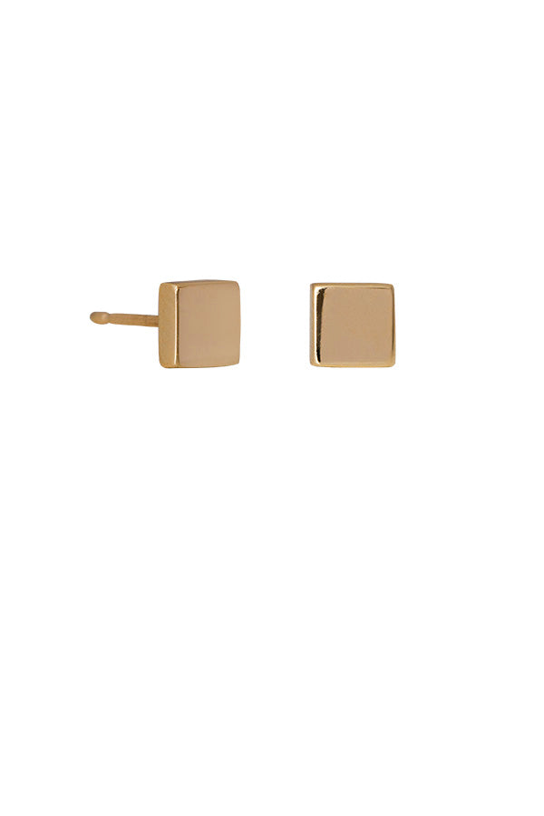 Edge Only Square earrings in 9 carat gold