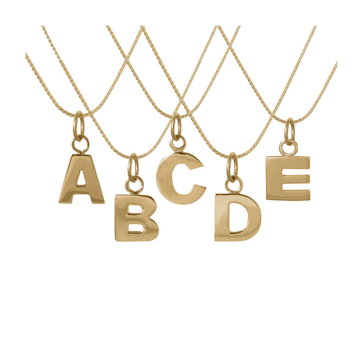 Sample Sale Edge Only Letter Pendants in 18ct gold vermeil