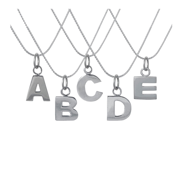 Sample Sale Edge Only Letter Pendants in sterling silver