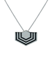 Edge Only Abstract Hexagon pendant black sterling silver