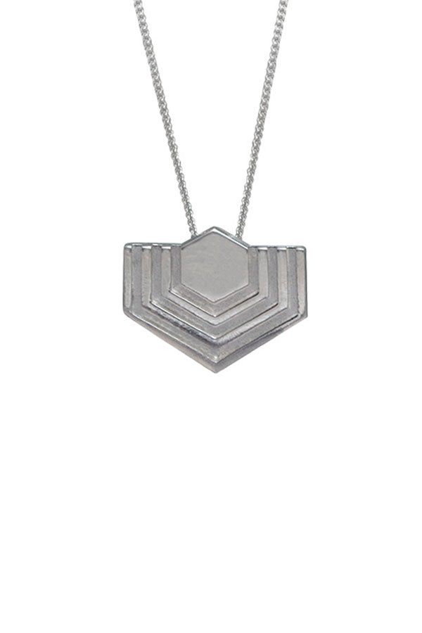 Edge Only Abstract Hexagon Pendant in sterling silver EOxLH