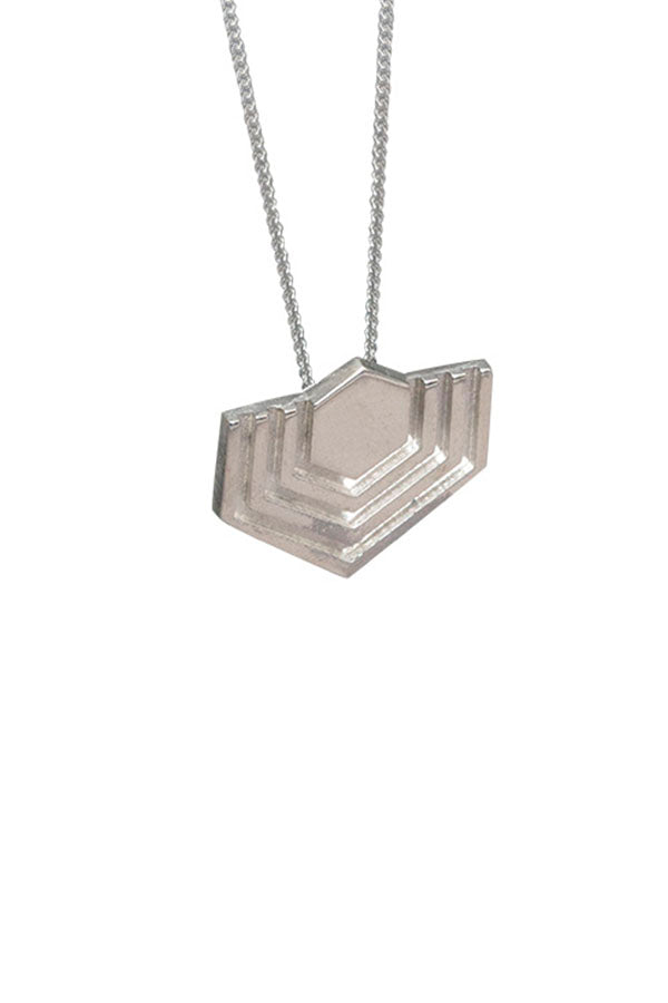 Edge Only Abstract Hexagon Pendant in sterling silver EOxLH