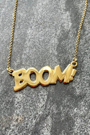 Edge Only BOOM! Necklace in 18 carat Gold Vermeil. Pop Art Jewellery