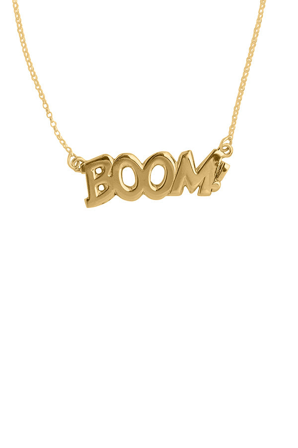 Edge Only BOOM! Necklace in 18 carat Gold Vermeil. Pop Art Jewellery
