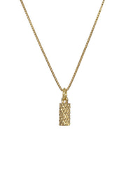Edge Only Diamond Cut Cyclinder Pendant in 18ct gold vermeil with box chain.