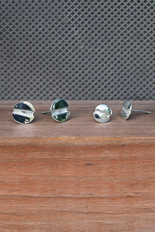 Edge Only Flat-head Screw Earrings and Round-head Screw in sterling silver