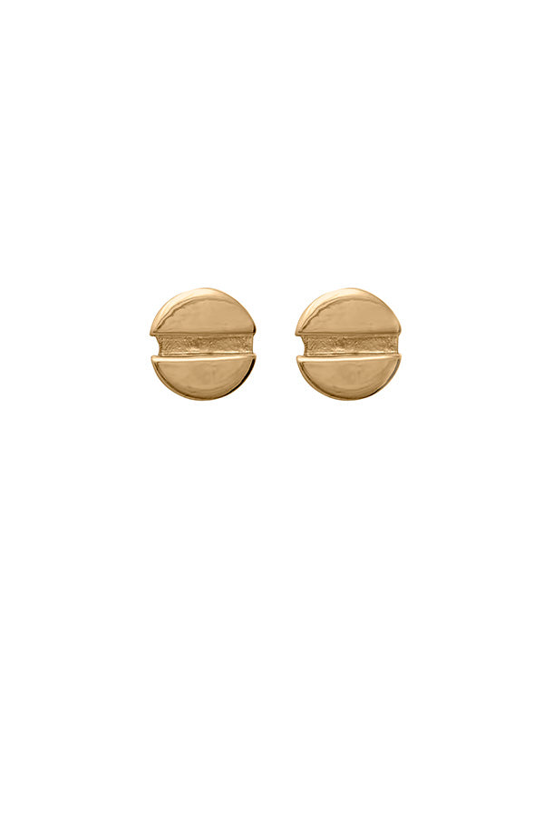 Edge Only Flat-head Screw Earrings in 18ct gold vermeil