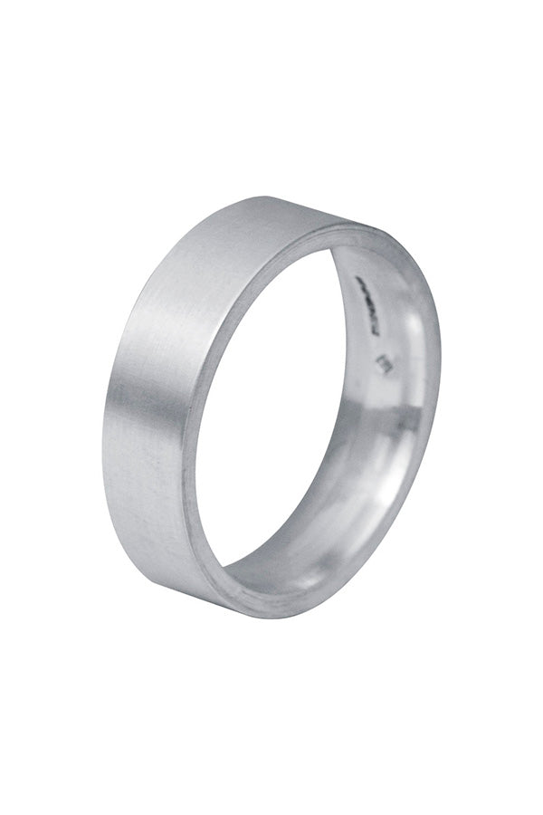Edge Only Flat Matt 6 ring in sterling silver