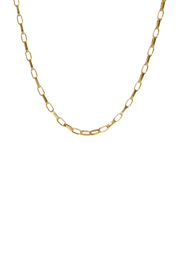 Edge Only Flat Oval Link Necklace chain 18ct gold vermeil