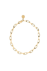 Edge_Only - Flat Oval Link Bracelet in gold vermeil