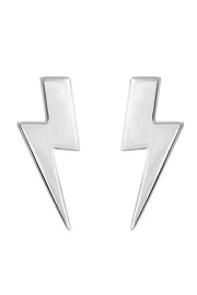 Edge Only Flat Top Lightning Bolt Earrings in recycled sterling silver