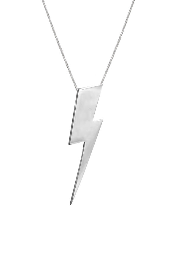 Edge Only Flat Top Lightning Bolt Pendant Men's in sterling silver
