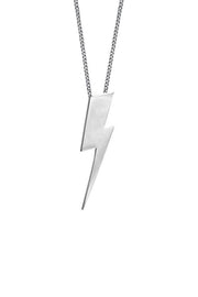 Edge Only Flat Top Lightning Bolt Pendant in recycled sterling silver
