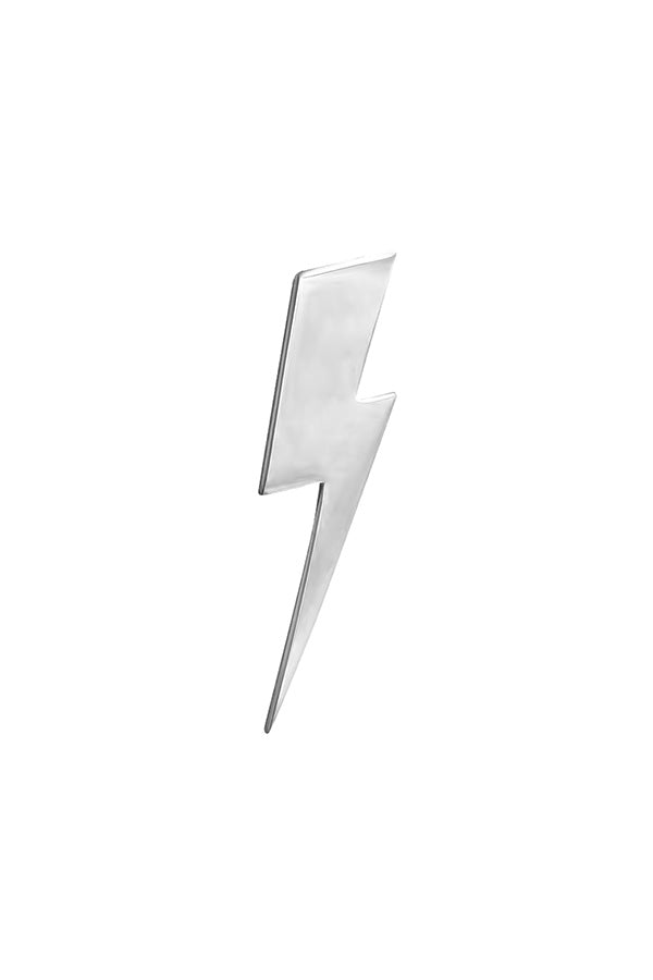 Edge Only Flat Top Lightning Bolt Pin in Sterling Silver