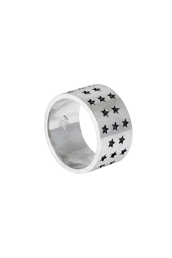 Edge Only Galaxy Ring Black Star - oxidised sterling silver